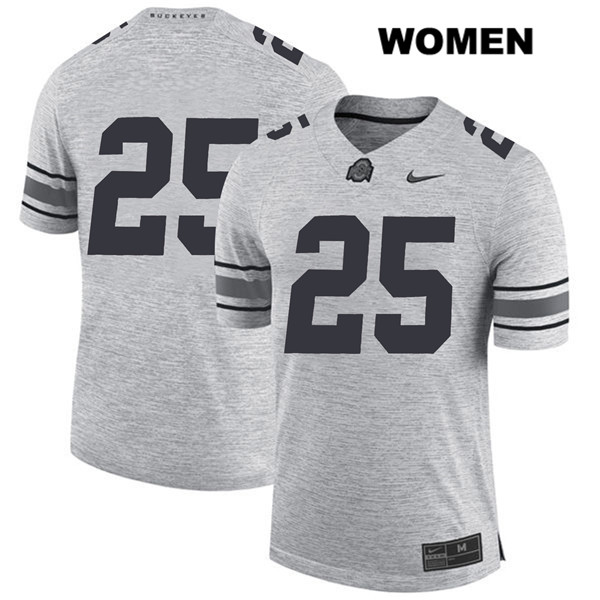 Ohio State Buckeyes Women's Brendon White #25 Gray Authentic Nike No Name College NCAA Stitched Football Jersey VV19B57IV